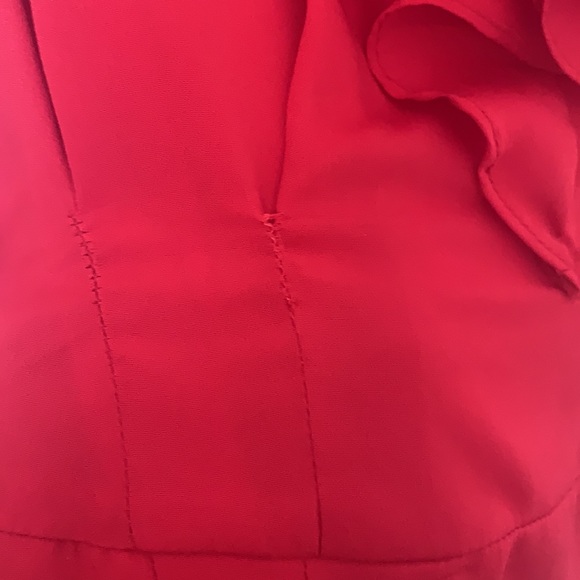 Red Ruffle Party Dress - Picture 4 of 6